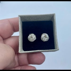 925 Sterling Silver, Love Knot stud earring